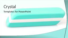  Presentation with blue and white tie dye swirl - Slide deck enhanced with blue eraser isolated on white background and a cool aqua colored foreground