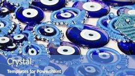  Presentation with evil - Presentation theme enhanced with blue evil eye charms sold background and a teal colored foreground