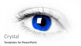  Presentation with eye - Beautiful presentation theme featuring blue-eye-isolated-on-white backdrop and a white colored foreground
