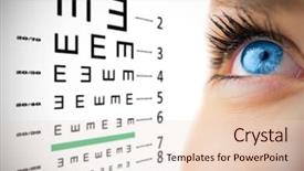  Presentation with human face - PPT theme having blue eye looking up background and a lemonade colored foreground