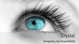  Presentation with eye - Presentation theme enhanced with blue eye on grey face background and a light gray colored foreground
