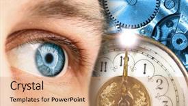  Presentation with blue earth eye - Presentation theme with blue eye see the point background and a coral colored foreground