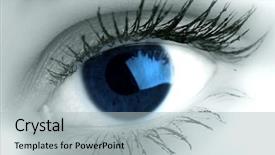  Presentation with eye - Slides with blue eye background and a light gray colored foreground