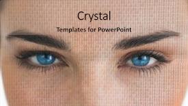  Presentation with binary blue - Colorful PPT layouts enhanced with blue eyed woman with binary backdrop and a coral colored foreground