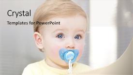  Presentation with blue eyes - Presentation enhanced with blue eyes baby with pacifier background and a lemonade colored foreground
