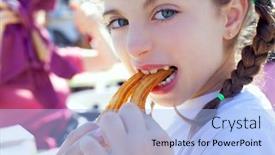  Presentation with blue eyes - Audience pleasing slides consisting of blue-eyes-little-girl-eating backdrop and a light blue colored foreground