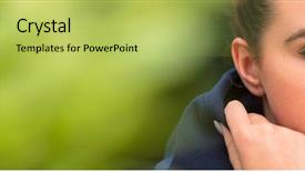  Presentation with sad girl dark - Audience pleasing PPT theme consisting of blue eyes outside wearing dark backdrop and a yellow colored foreground