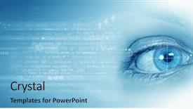  Presentation with stream - Slide set having blue eyes technology - binary stream concept background background and a light blue colored foreground