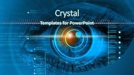  Presentation with personality - Colorful slides enhanced with blue eyes technology - scanning for personality identification backdrop and a ocean colored foreground