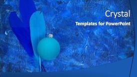 Presentation with carnival - Cool new presentation theme with blue-feathers-on-white-background backdrop and a teal colored foreground