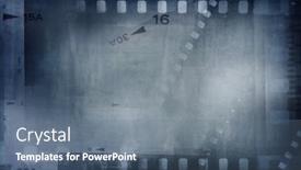  Presentation with film strip - Audience pleasing PPT layouts consisting of blue-film-strip-negative-frames backdrop and a ocean colored foreground