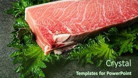  Presentation with tuna can - Cool new presentation theme with blue-fin-tuna-otoro-luxe backdrop and a tawny brown colored foreground