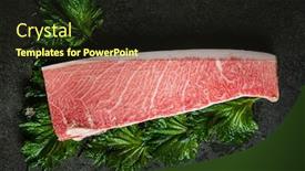  Presentation with tuna - Presentation enhanced with blue-fin-tuna-otoro-luxe background and a wine colored foreground