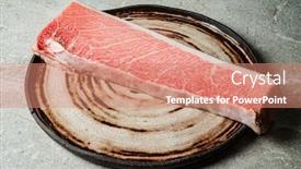 Presentation with tuna - Amazing PPT theme having blue-fin-tuna-otoro-luxe backdrop and a coral colored foreground