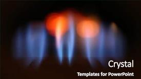  Presentation with flames - Cool new slide deck with blue fire - abstract background of blurred gas backdrop and a black colored foreground