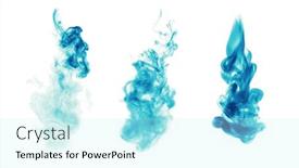  Presentation with blue fire - PPT theme featuring blue-fire-smoke-blot background and a cool aqua colored foreground