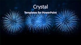  Presentation with blue night - PPT theme with festive fire works display - blue fireworks over night sky background and a navy blue colored foreground