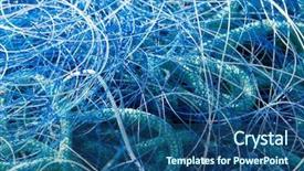  Presentation with maritime - Amazing slides having blue fishing net closeup backdrop and a ocean colored foreground