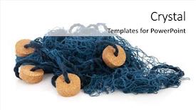 Presentation with fishing net - Presentation theme consisting of blue fishing net with corks background and a white colored foreground