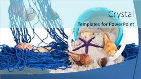  Presentation with fishing net - Theme having blue-fishing-net-with-toys background and a arctic colored foreground