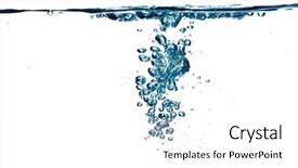  Presentation with water drops in blue tone - PPT layouts with blue fizzy water with bubbles background and a white colored foreground