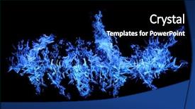  Presentation with blue flame - Presentation featuring blue flame isolated on black background and a black colored foreground