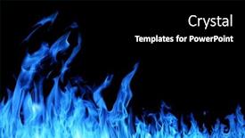  Presentation with blue flame - Presentation theme enhanced with blue-flame-isolated-on-black background and a black colored foreground
