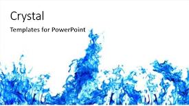  Presentation with blue fire - Theme consisting of blue flame isolated on white background and a white colored foreground