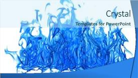  Presentation with blue flame - Slide set enhanced with blue flame isolated on white background and a  colored foreground