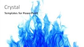  Presentation with blue flame - PPT theme consisting of blue-flame-isolated-on-white background and a white colored foreground
