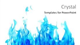  Presentation with blue flame - Presentation theme enhanced with blue-flame-isolated-on-white background and a white colored foreground