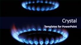  Presentation with blue gas flame - Theme enhanced with blue flame of gas over black background background and a navy blue colored foreground