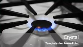  Presentation with blue gas flame - Audience pleasing slide set consisting of blue flame on domestic stove backdrop and a gray colored foreground