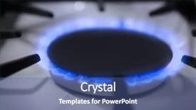  Presentation with blue gas flame - PPT theme having blue flame on domestic stove background and a ocean colored foreground