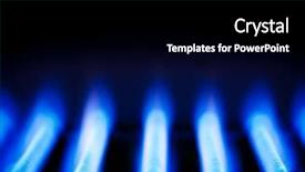  Presentation with utility - Colorful slides enhanced with blue flames of a gas backdrop and a black colored foreground
