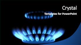  Presentation with blue gas flame - Theme consisting of blue flames of gas stove background and a black colored foreground