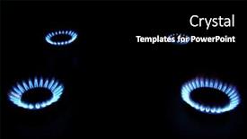  Presentation with flames - Audience pleasing PPT layouts consisting of blue flames of gas stove in the dark backdrop and a black colored foreground