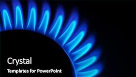  Presentation with flames - PPT theme consisting of blue flames of gas background and a black colored foreground