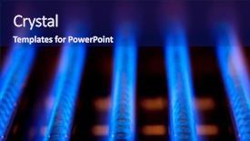  Presentation with fossil fuel - Cool new PPT theme with blue flames of natural gas backdrop and a navy blue colored foreground