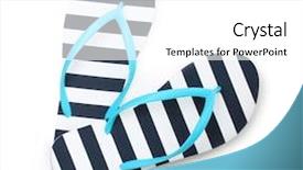  Presentation with shoes - Colorful presentation theme enhanced with blue flip flop beach shoes backdrop and a white colored foreground
