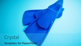  Presentation with color - Beautiful slide deck featuring blue flippers on color background backdrop and a cyan colored foreground