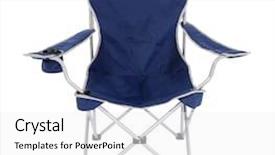  Presentation with trim - Cool new slides with blue foldable camping chair backdrop and a white colored foreground
