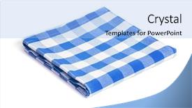  Presentation with tablecloth - Beautiful PPT theme featuring blue folded tablecloth isolated backdrop and a light blue colored foreground