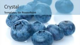  Presentation with blue food - Colorful PPT layouts enhanced with blue food - blueberries on white abckground backdrop and a light blue colored foreground