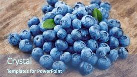  Presentation with blueberries - Cool new PPT theme with blue food - heap of blueberries backdrop and a ocean colored foreground