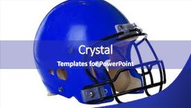  Presentation with football blue - PPT theme with blue football helmet isolated background and a royal blue colored foreground