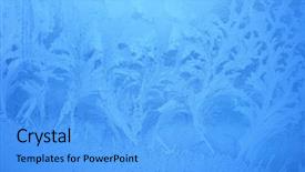  Presentation with winter ice - Cool new PPT layouts with blue frost background closeup frozen backdrop and a light blue colored foreground