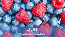  Presentation with frozen foods raspberry blueberry cranberry - Colorful presentation design enhanced with blue fruits - blueberry with raspberry macro photo backdrop and a teal colored foreground