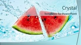  Presentation with splash fruits - Audience pleasing theme consisting of blue fruits - fresh water splash on red backdrop and a cool aqua colored foreground