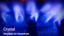  Presentation with blue gas flame - Slide set having blue gas flame background and a navy blue colored foreground